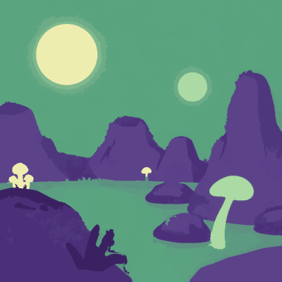 Alien Planet paint-by-number coloring picture