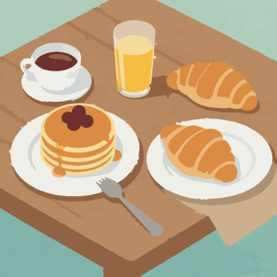 Sunday Breakfast paint-by-number coloring picture
