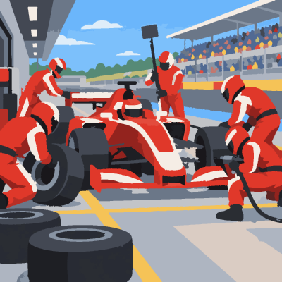 Race Pitstop paint-by-number coloring picture