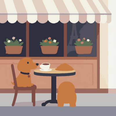 Café Dachshund paint-by-number coloring picture