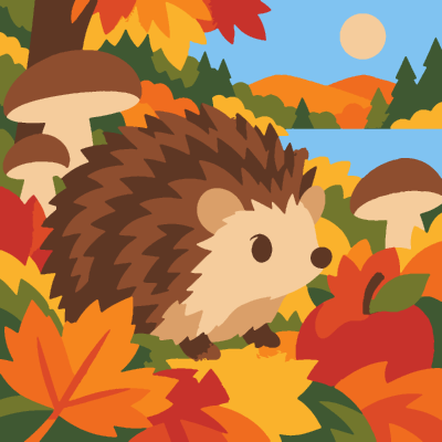 Hedgehog (Easy) paint-by-number coloring picture
