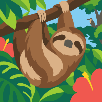 Sloth (Easy) paint-by-number coloring picture