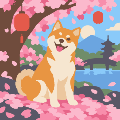 Shiba Inu (Easy) paint-by-number coloring picture