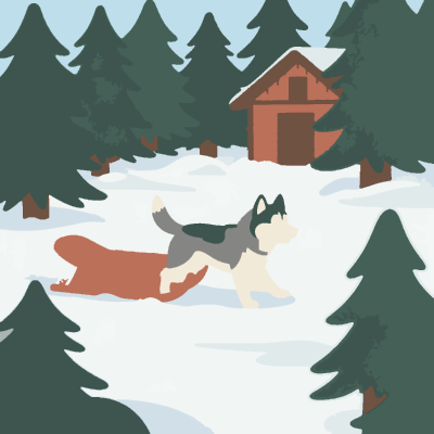 Husky Puppy (Easy) paint-by-number coloring picture