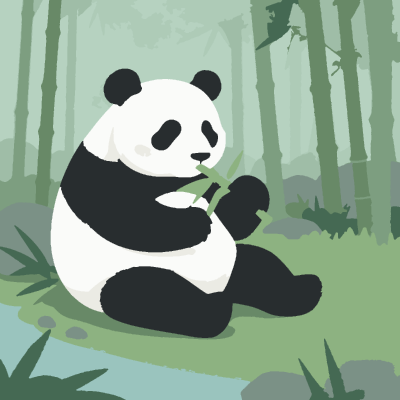 Panda (Easy) paint-by-number coloring picture