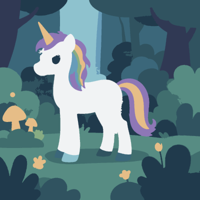 Unicorn (Easy) paint-by-number coloring picture