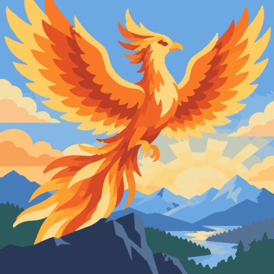 Phoenix paint-by-number coloring picture