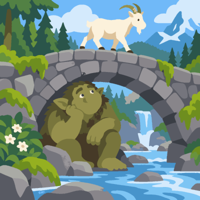 Troll Bridge paint-by-number coloring picture