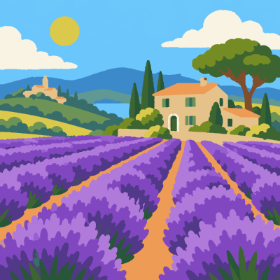 Lavender paint-by-number coloring picture