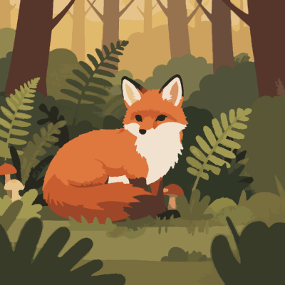 Fox in the Ferns paint-by-number coloring picture