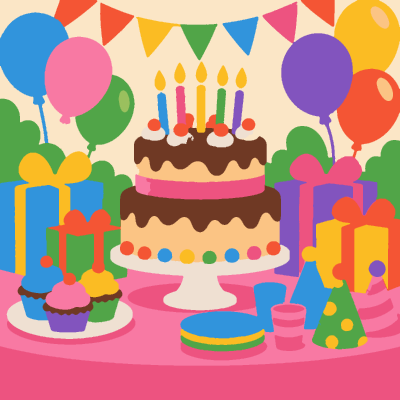 Birthday Table paint-by-number coloring picture