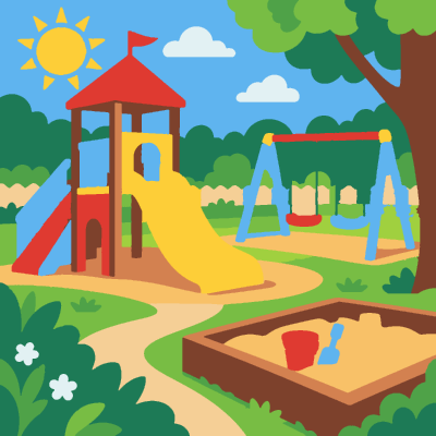 Playground paint-by-number coloring picture