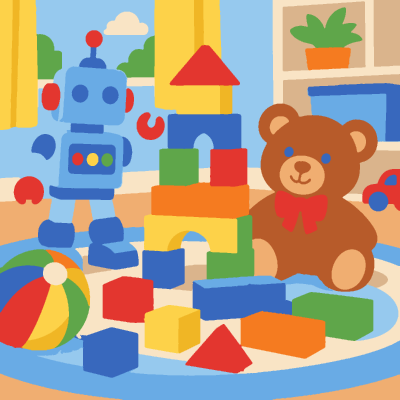 Toy Blocks paint-by-number coloring picture