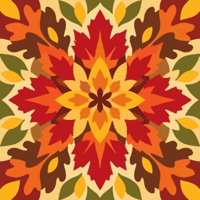 Autumn Leaves paint-by-number coloring picture