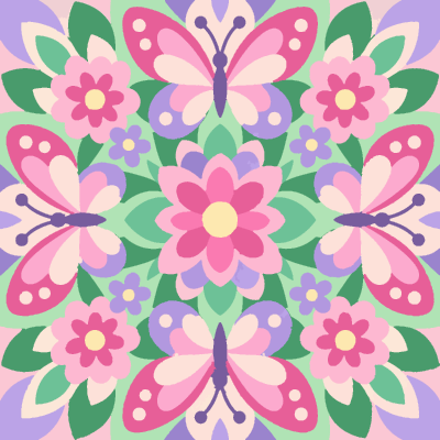 Butterfly paint-by-number coloring picture