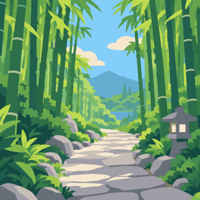 Bamboo Path paint-by-number coloring picture