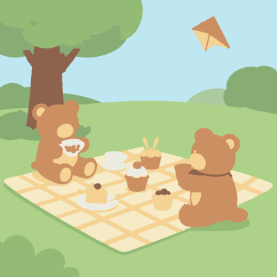 Teddy Bear Picnic paint-by-number coloring picture