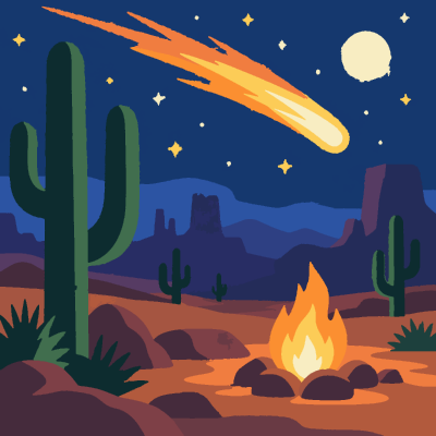 Comet Desert paint-by-number coloring picture