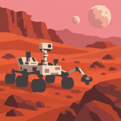 Mars Rover paint-by-number coloring picture