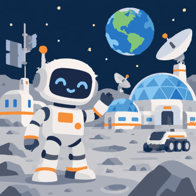 Moon Base paint-by-number coloring picture