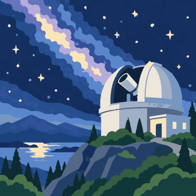 Observatory paint-by-number coloring picture