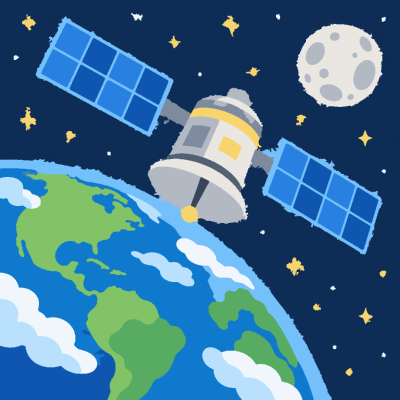 Satellite paint-by-number coloring picture
