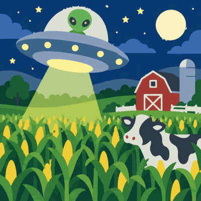 Ufo Cornfield paint-by-number coloring picture