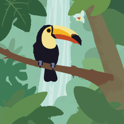 Rainforest Toucan paint-by-number coloring picture